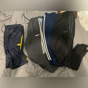 Adidas bundle 3 track pants and 1 pair of shorts